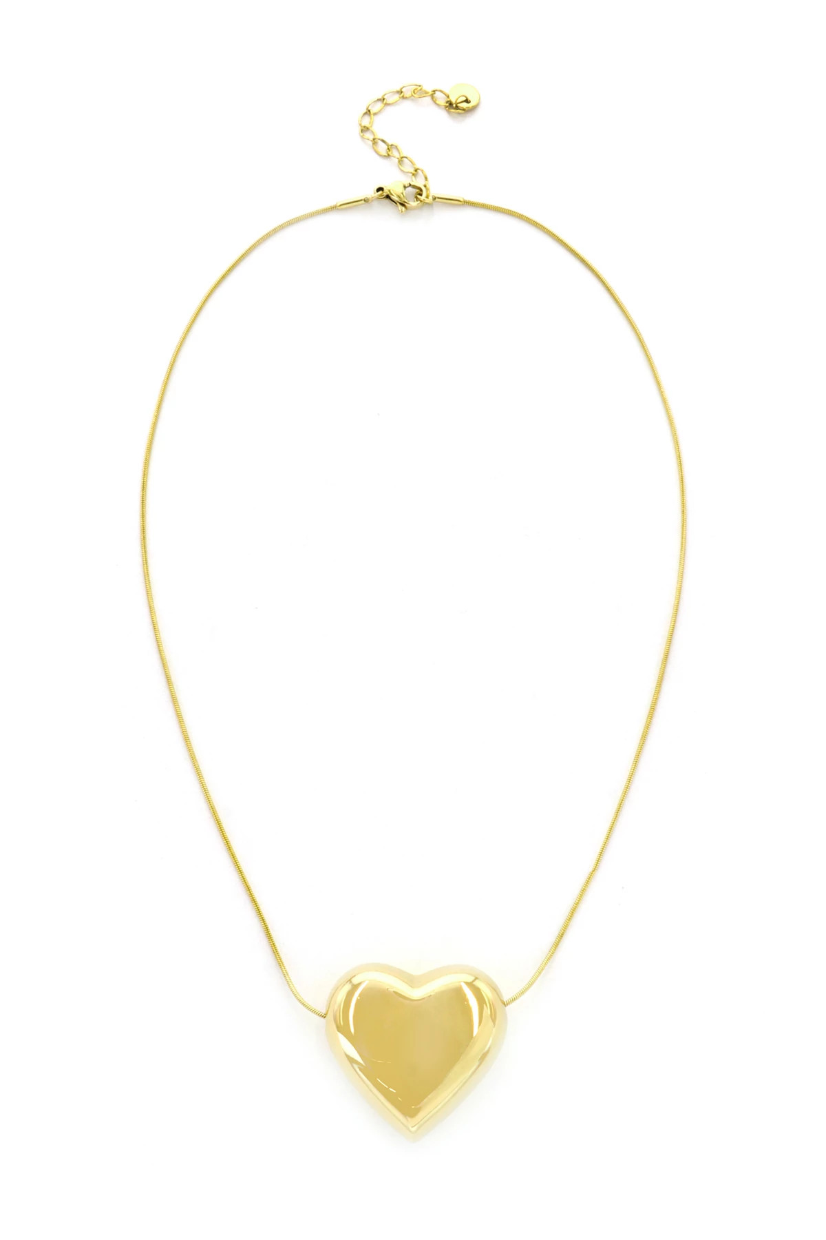 GOLD Puff Heart Necklace image number 1