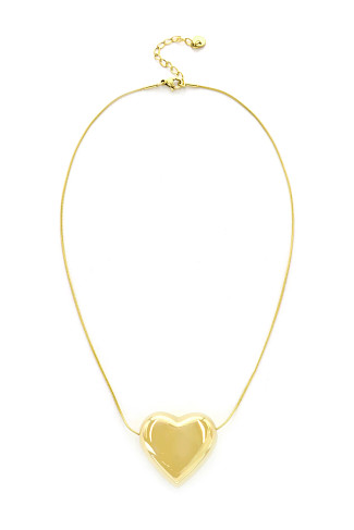 GOLD Puff Heart Necklace