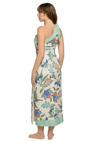 AZURE Azure Asymmetrical Linen Midi Dress