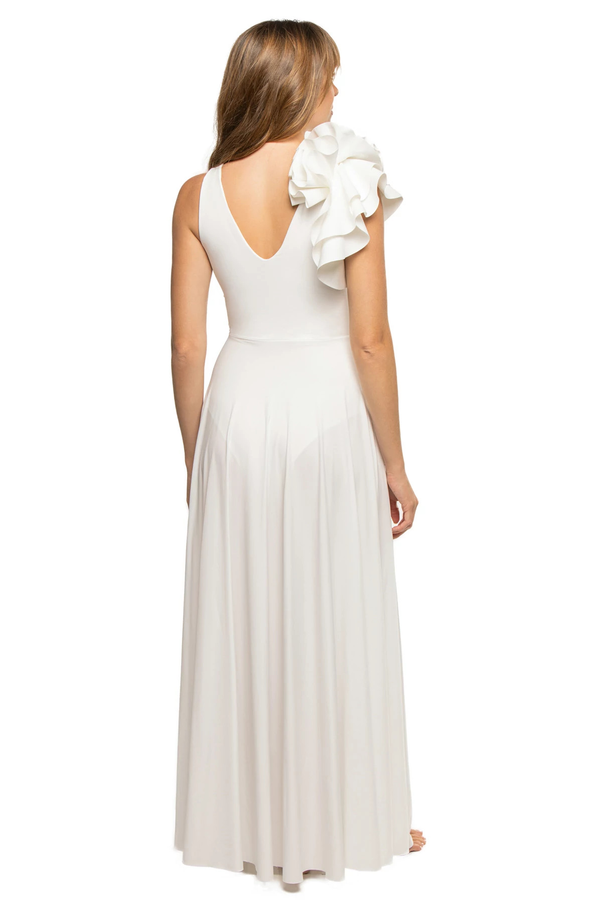 OFF WHITE Ruffle Maxi Dress image number 3