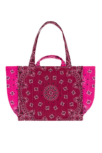 BORDEAUX/FUCHSIA Moyen Cabas Quilted Tote