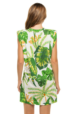 TROPICAL FOREST OFF-WHITE Tropical T-Shirt Dress