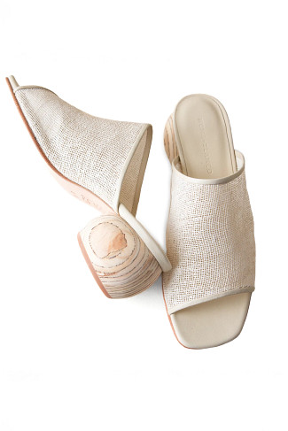 NATURAL JUTE Milla Heeled Slide