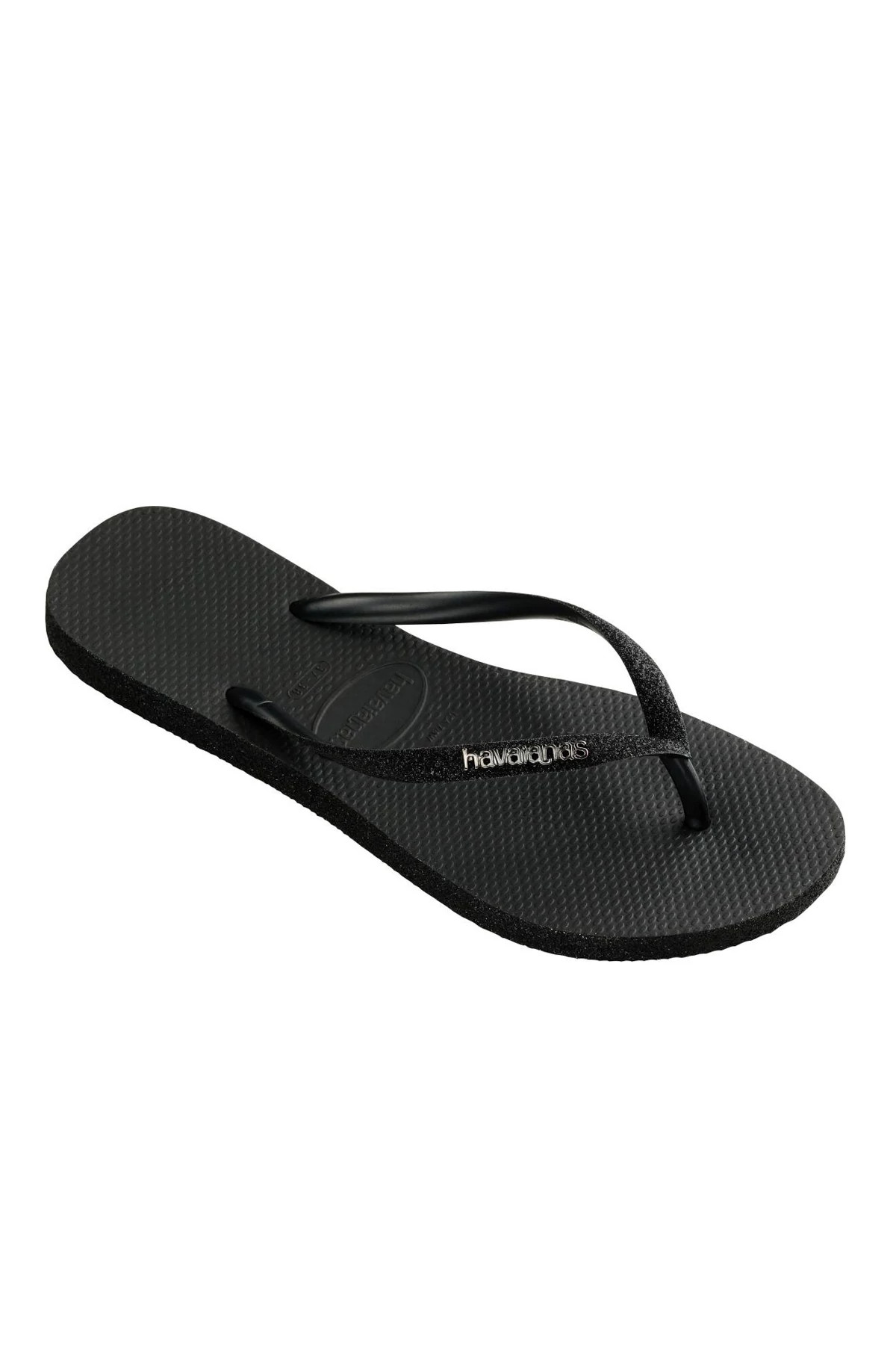 BLACK Slim Sparkle Flip Flops image number 2