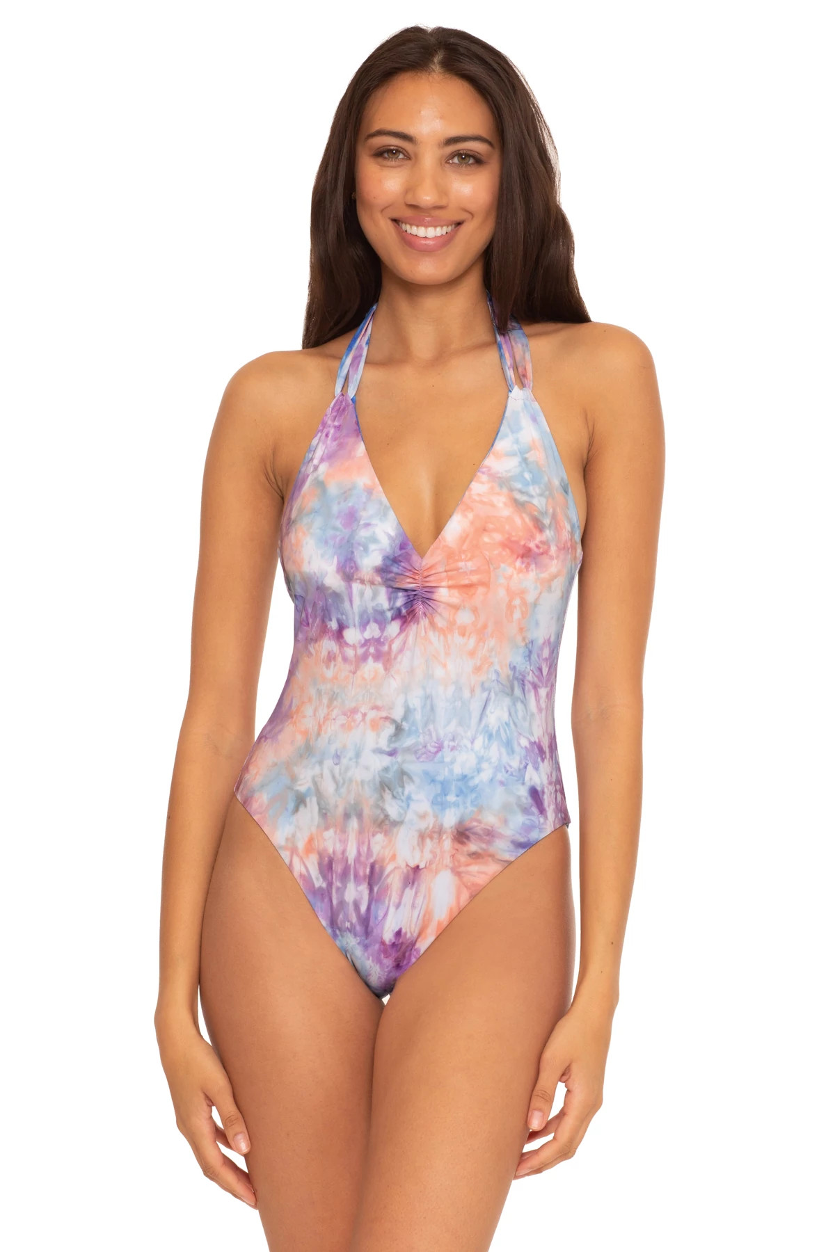 MULTI Reversible Maillot Halter One Piece Swimsuit image number 2