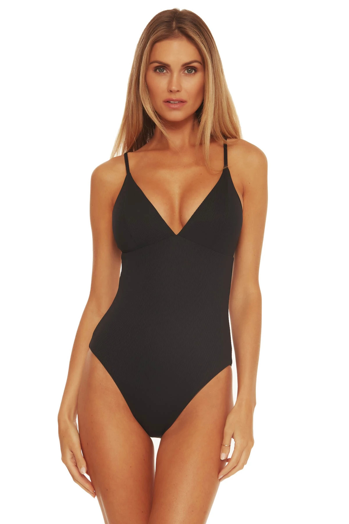 BLACK Abigail Over The Shoulder One Piece Swimsuit image number 1