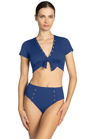 BLUEBERRY Amy Ribbed Raglan Bikini Top