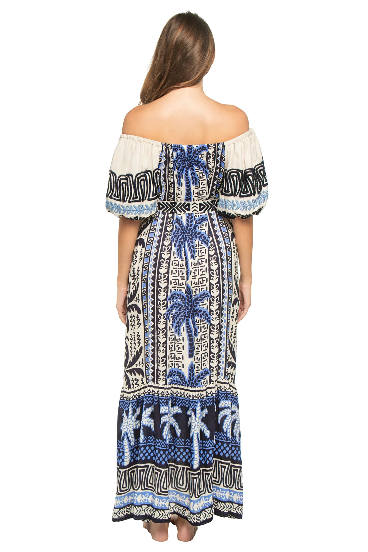MULTI Embroidered Palm Maxi Dress image number 2