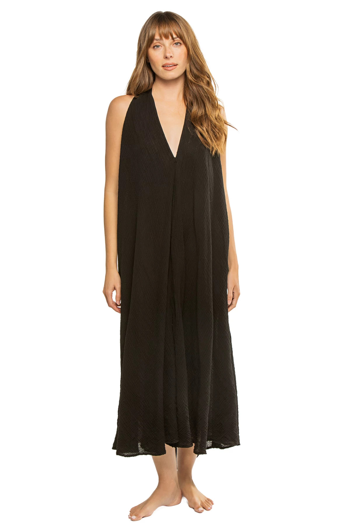 BLACK Asymmetrical Maxi Dress image number 2