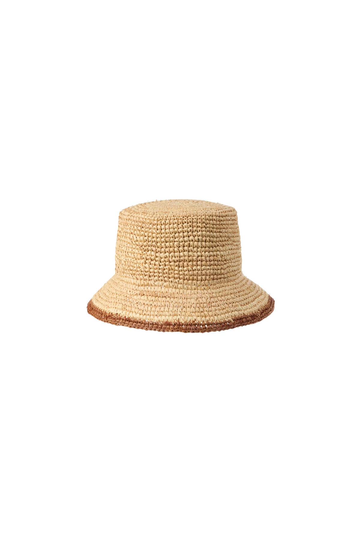 BROWN Packable Raffia Bucket Hat image number 1
