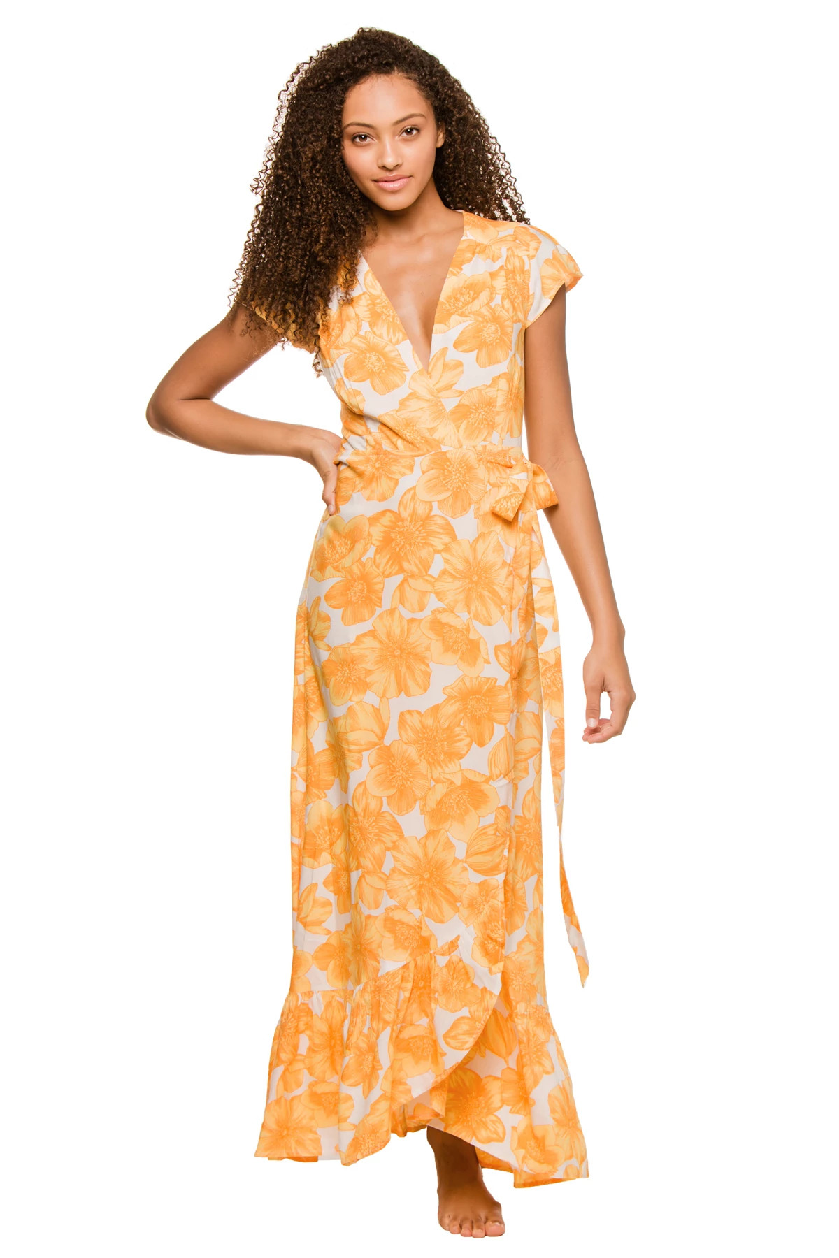 YELLOW Sorrento Wrap Maxi Dress image number 1