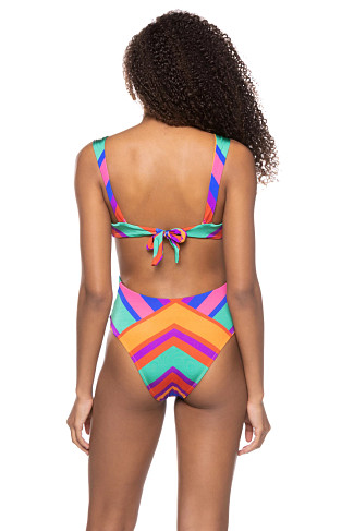 BRUNAS STRIPES Brunas Plunge Cutout One Piece Swimsuit