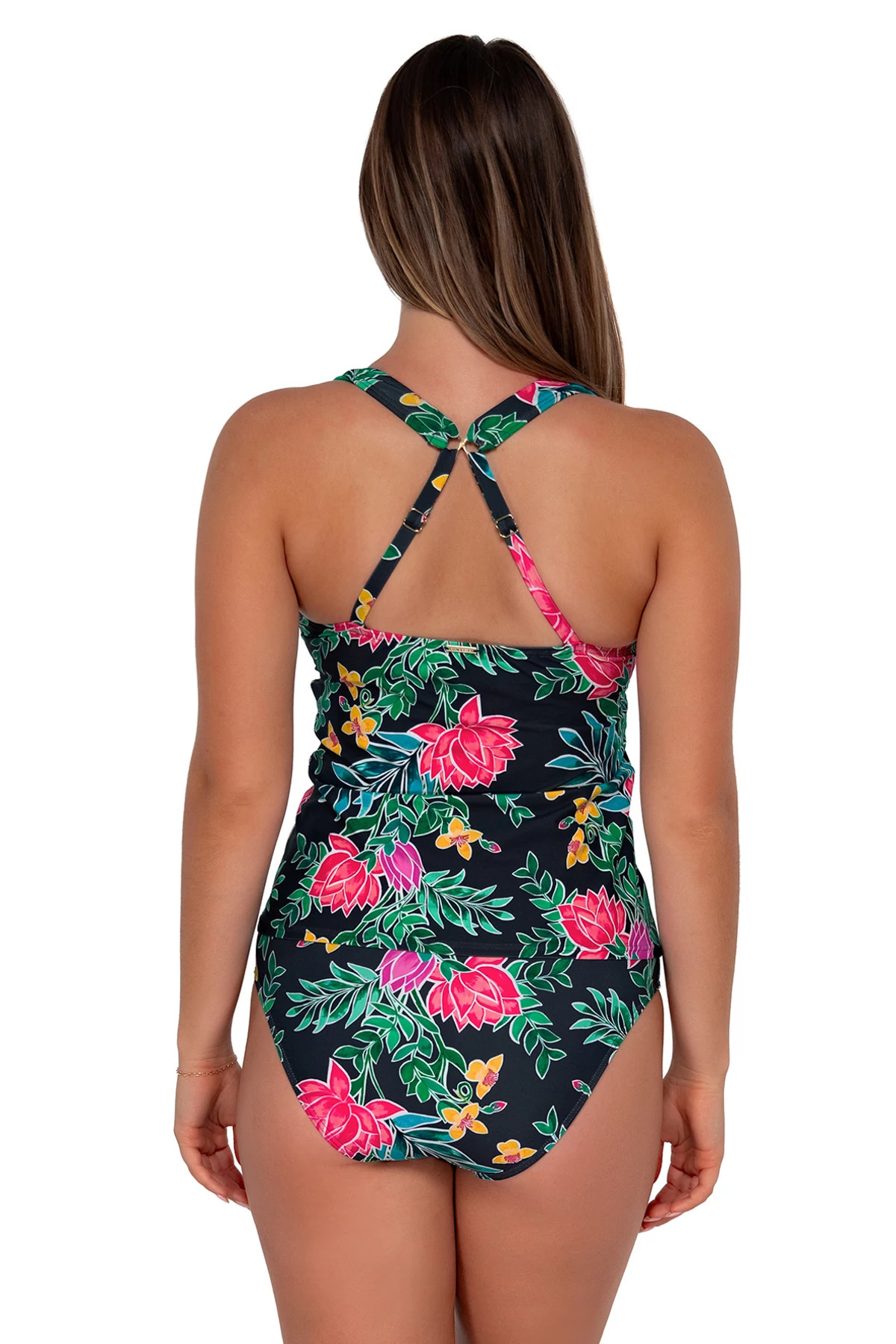 TWILIGHT BLOOMS Elsie Underwire Tankini Top (D+ Cup) image number 2