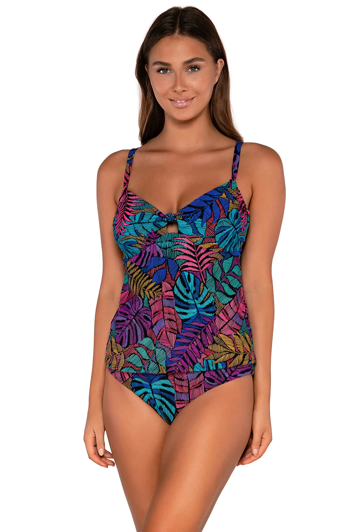 PANAMA PALMS Maeve Underwire Tankini Top (D+ Cup) image number 1