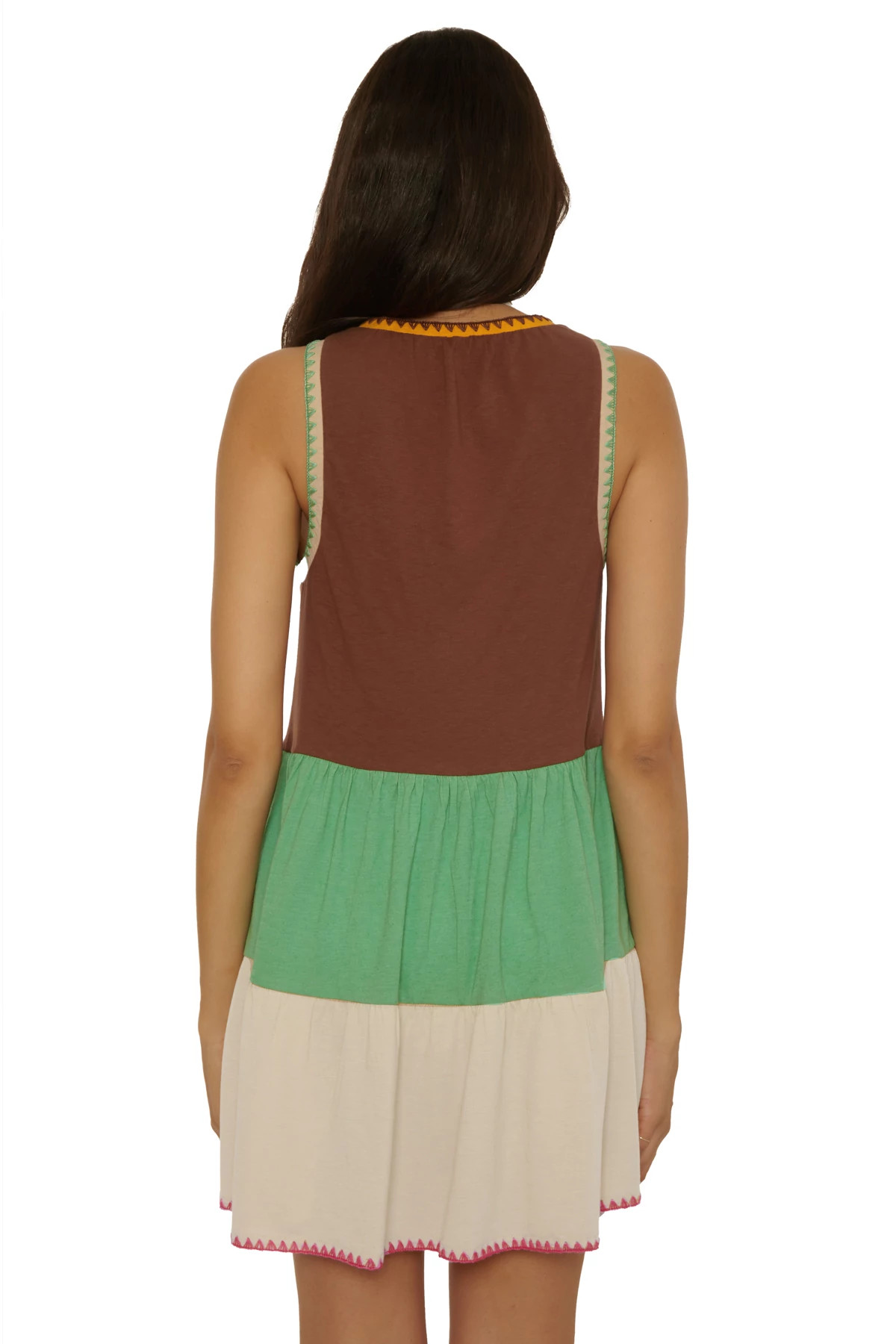 SEAGRASS Colorblock Mini Dress image number 2