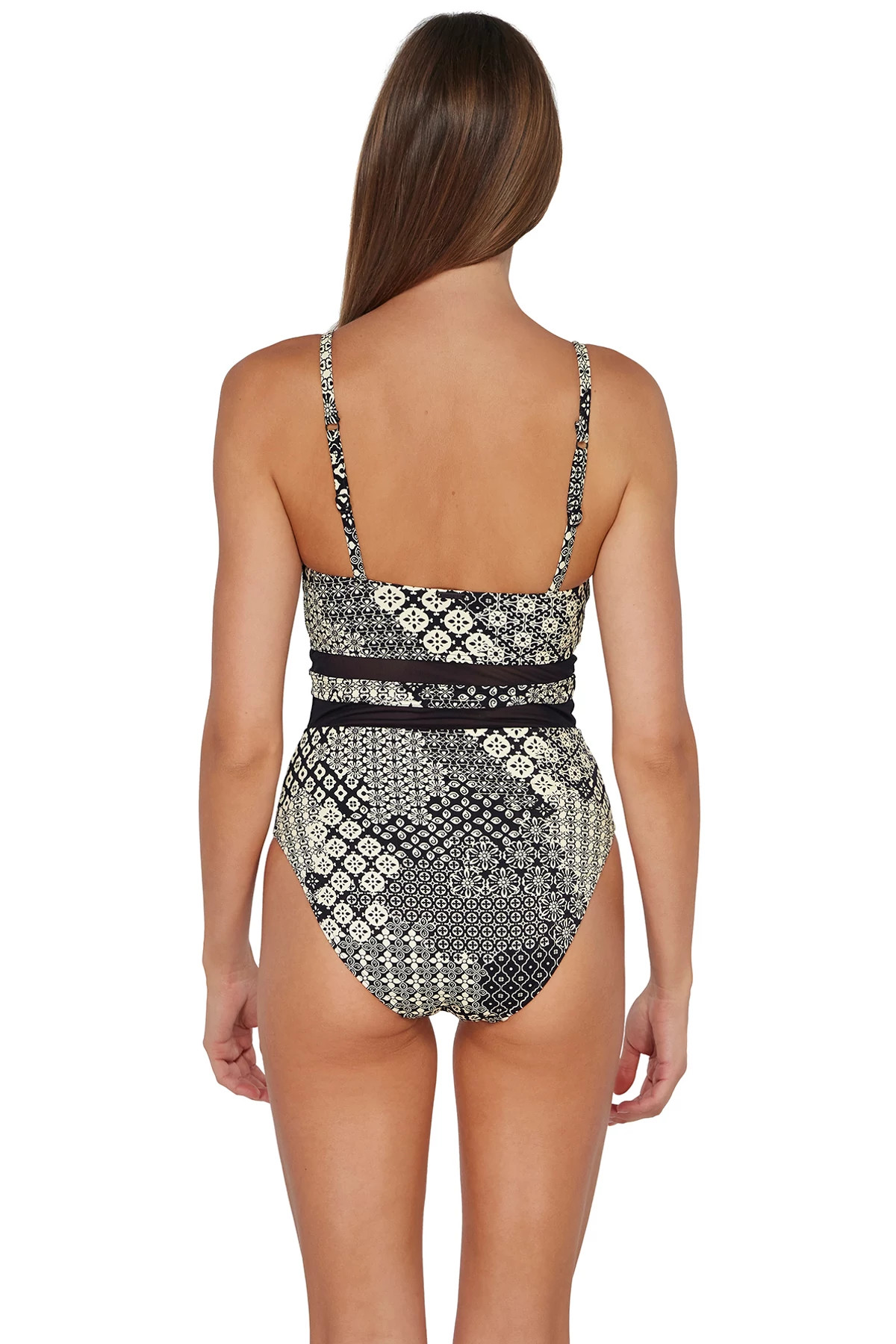 VENICE SEAGRASS TEXTURE Alexia Mesh One Piece Swimsuit image number 3