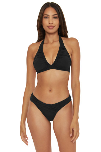 BLACK Amari Banded Halter Bikini Top