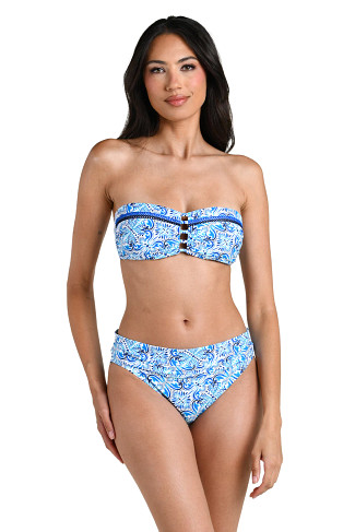 BLUE Costa Azul Crochet Bandeau Bikini Top