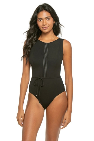 BLACK Charlotte High Neck One Piece Swimsuit