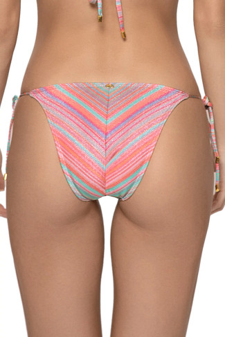 NEWPORT STRIPES Stripe Metallic Tie Side Brazilian Bikini Bottom