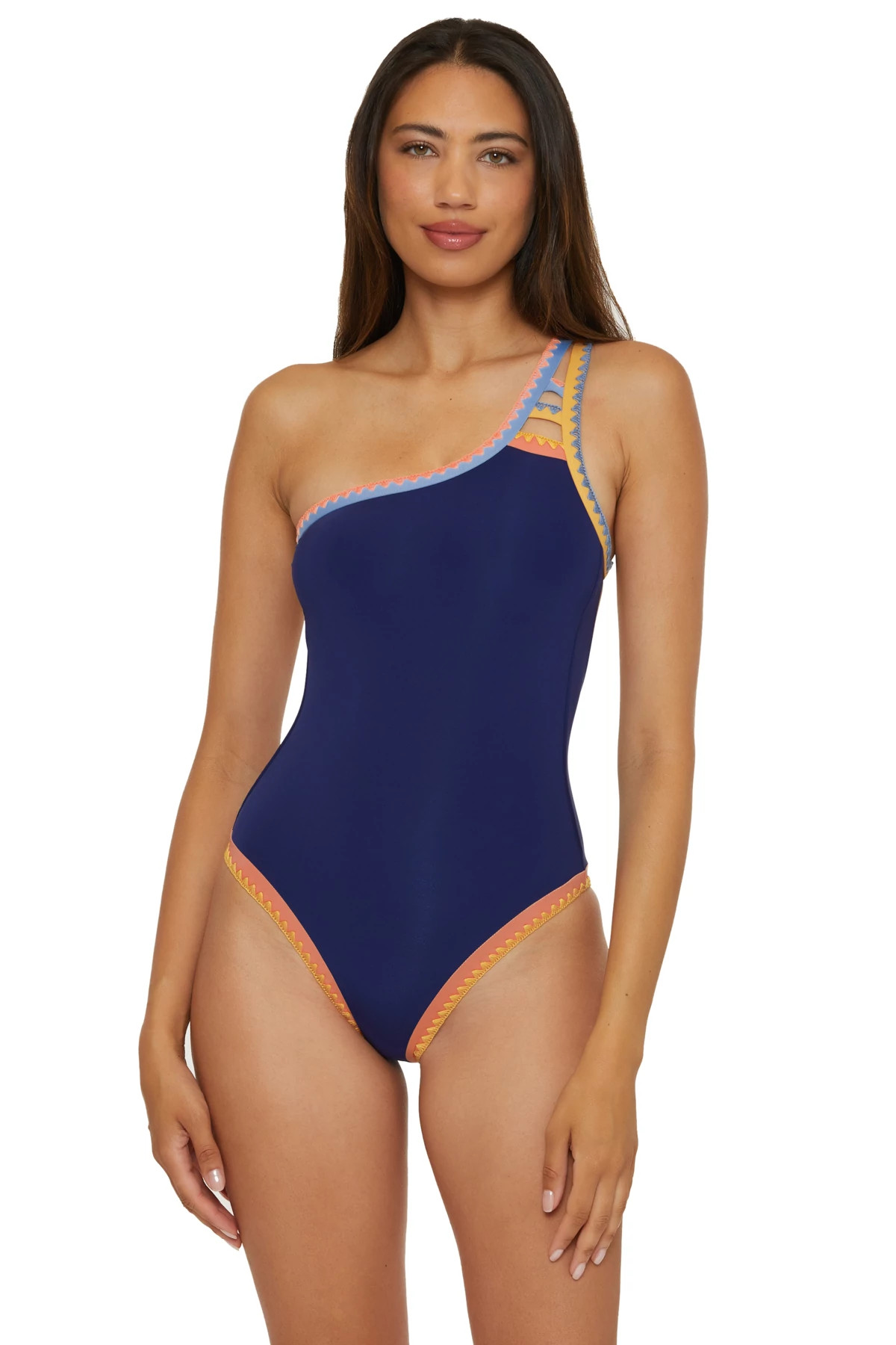 NAVY Asymmetrical One Piece Swimsuit image number 1