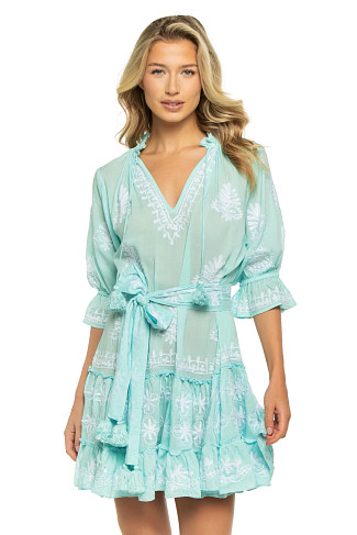 AQUA/WHITE Sia Mini Dress