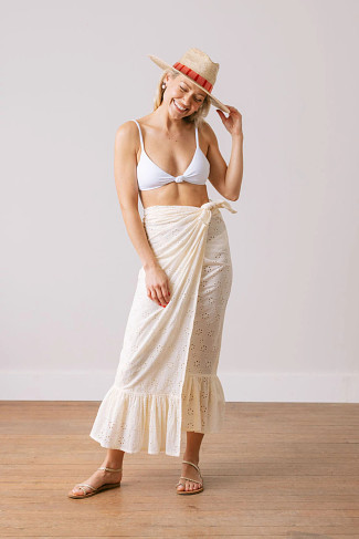 IVORY Eyelet Sarong