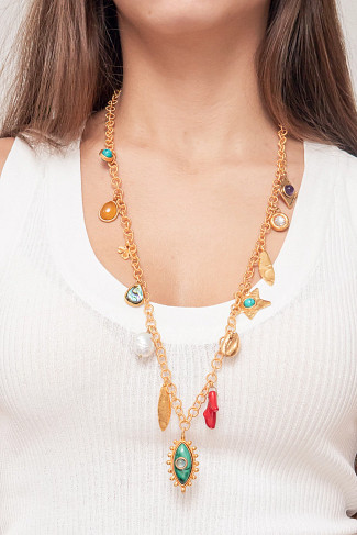 MULTI Gri Gri Char Necklace