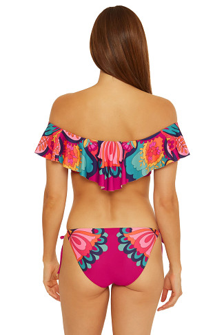 PINK PEPPERCORN Medallion Off Shoulder Bandeau Bikini Top