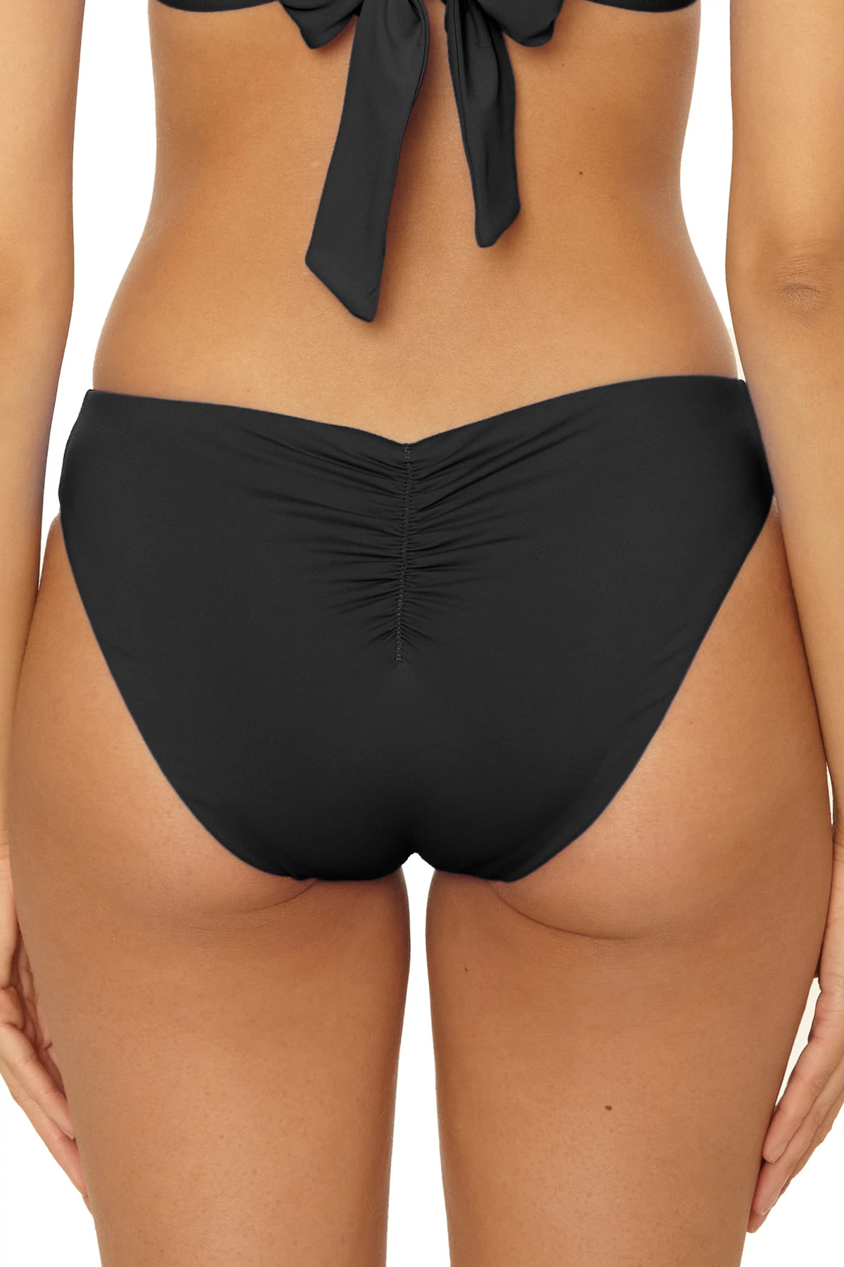 BLACK Adela Ruched Hipster Bikini Bottom image number 2