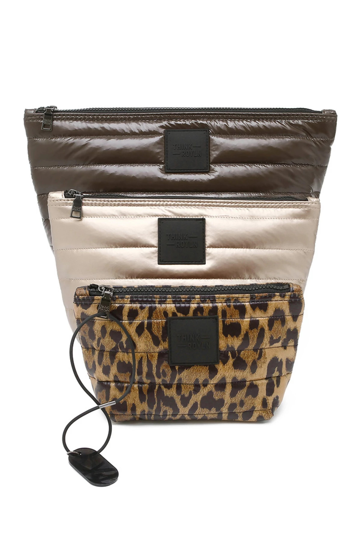GLOSSY CHOCOLATE, PEARL CASHMERE& LEOPARD Travel Trio Pouch image number 2
