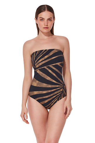 BLACK BROWN Desert Queen Bandeau One Piece Swimsuit