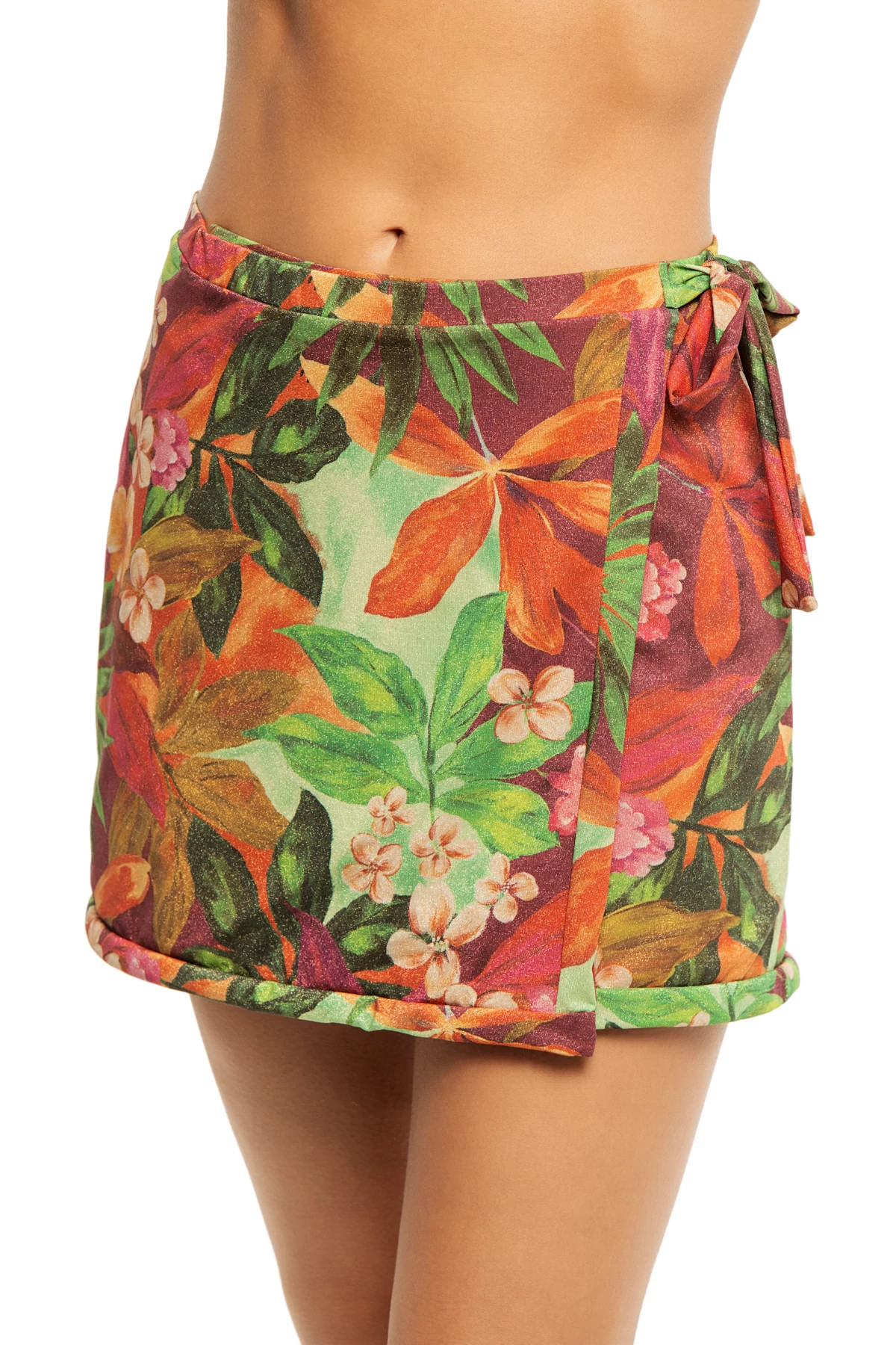 RHUBARB MULTI Stella Wrap Mini Cover Skirt image number 1