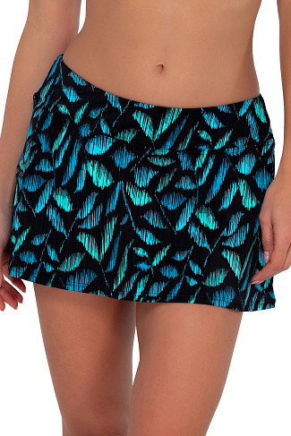 CASCADE SEAGRASS TEXTURE Sporty Swim Skirt