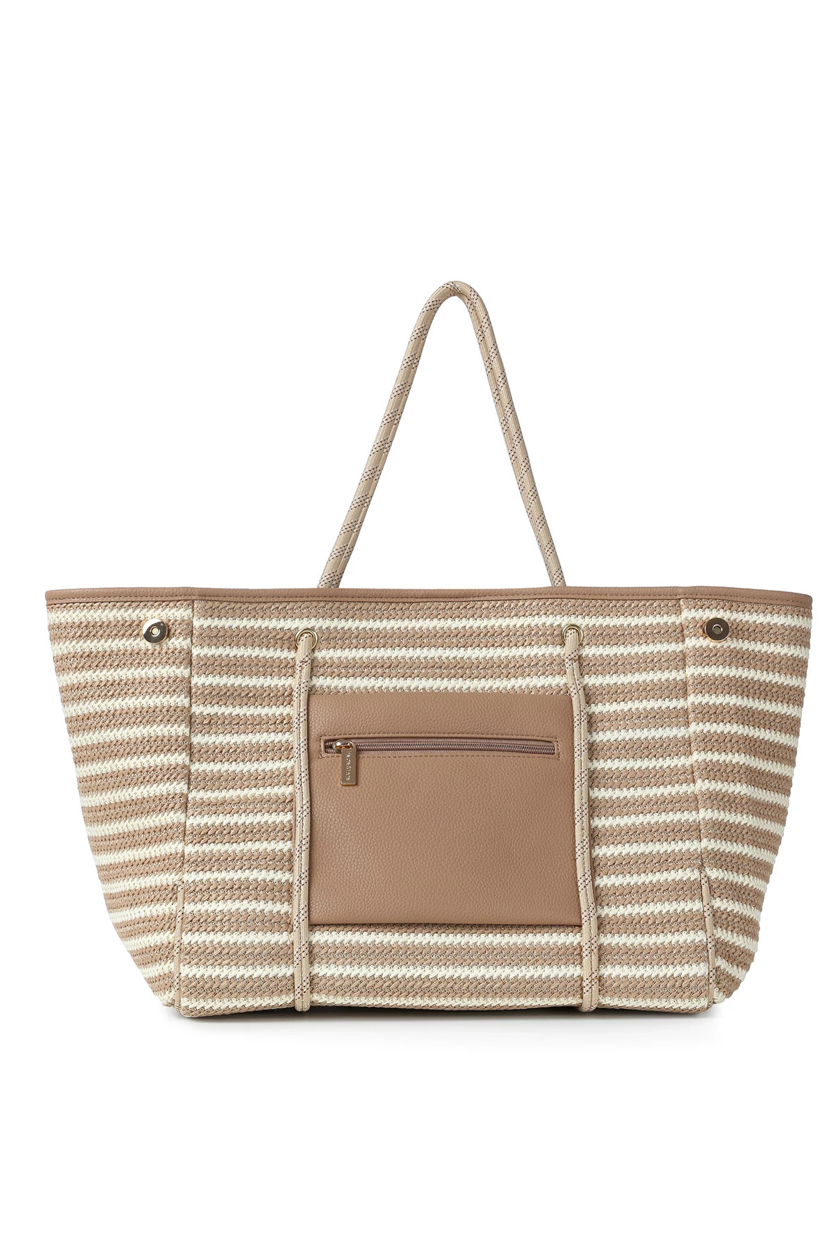 TOAST/NATURAL Greyson Capri Striped Raffia Tote image number 4