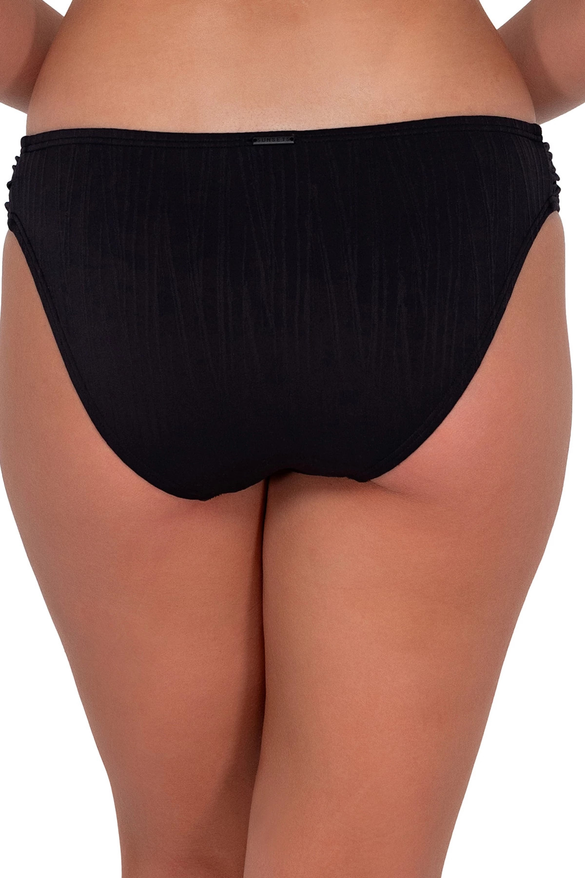 BLACK SEAGRASS TEXTURE Audra Tab Side Hipster Bikini Bottom image number 2