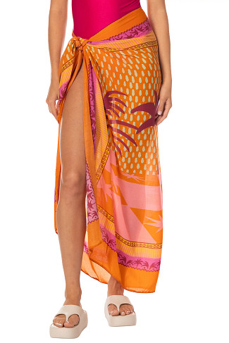 OPEN ORANGE Mistic Garden Tropical Print Pareo