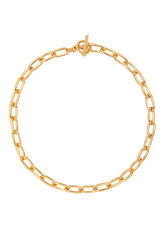 GOLD Small Gold Oval Chain Necklace