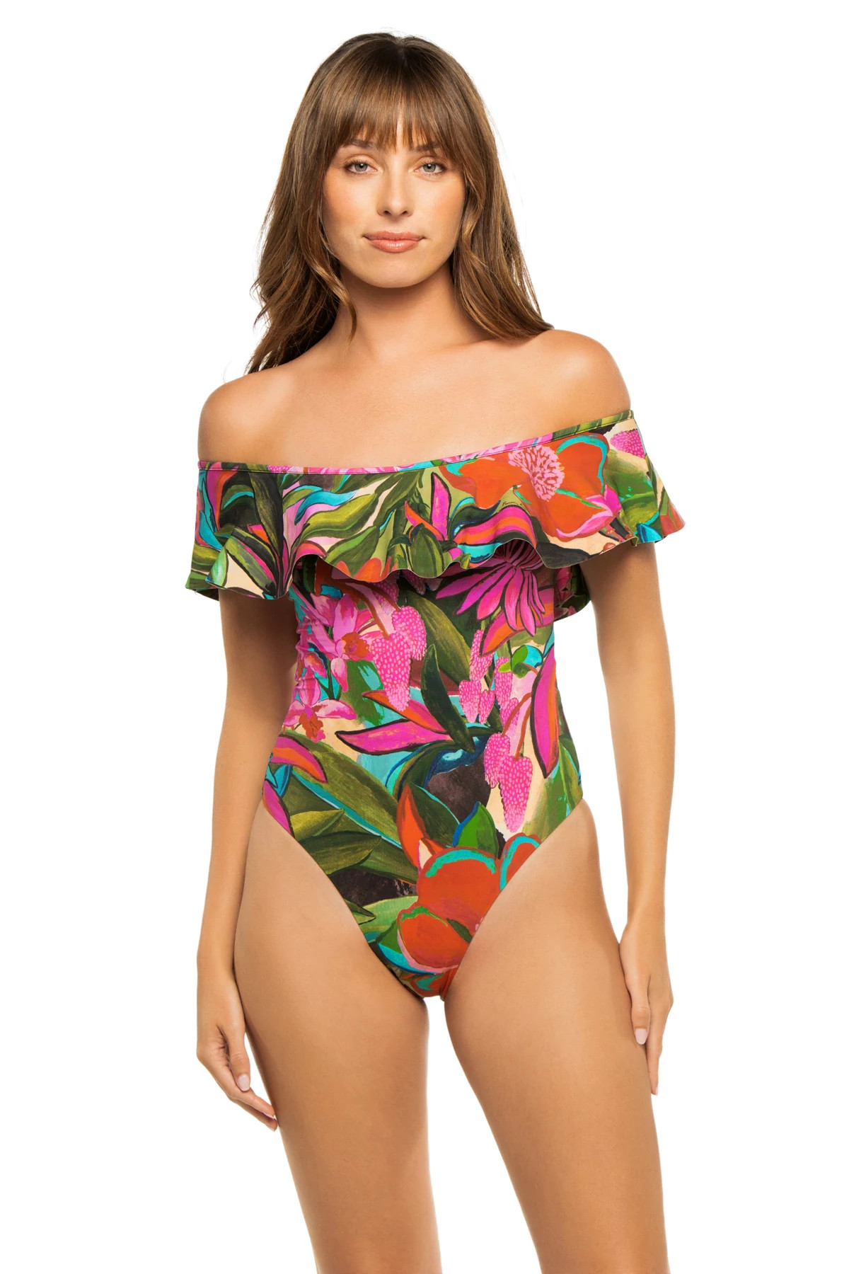JARDIN DE REVE MULTICOLOR Bandeau One Piece Swimsuit image number 1