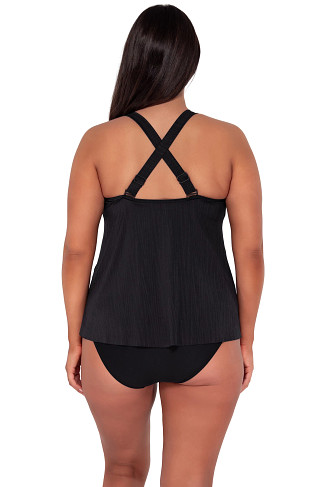 BLACK SEAGRASS TEXTURE Sadie Tankini Top