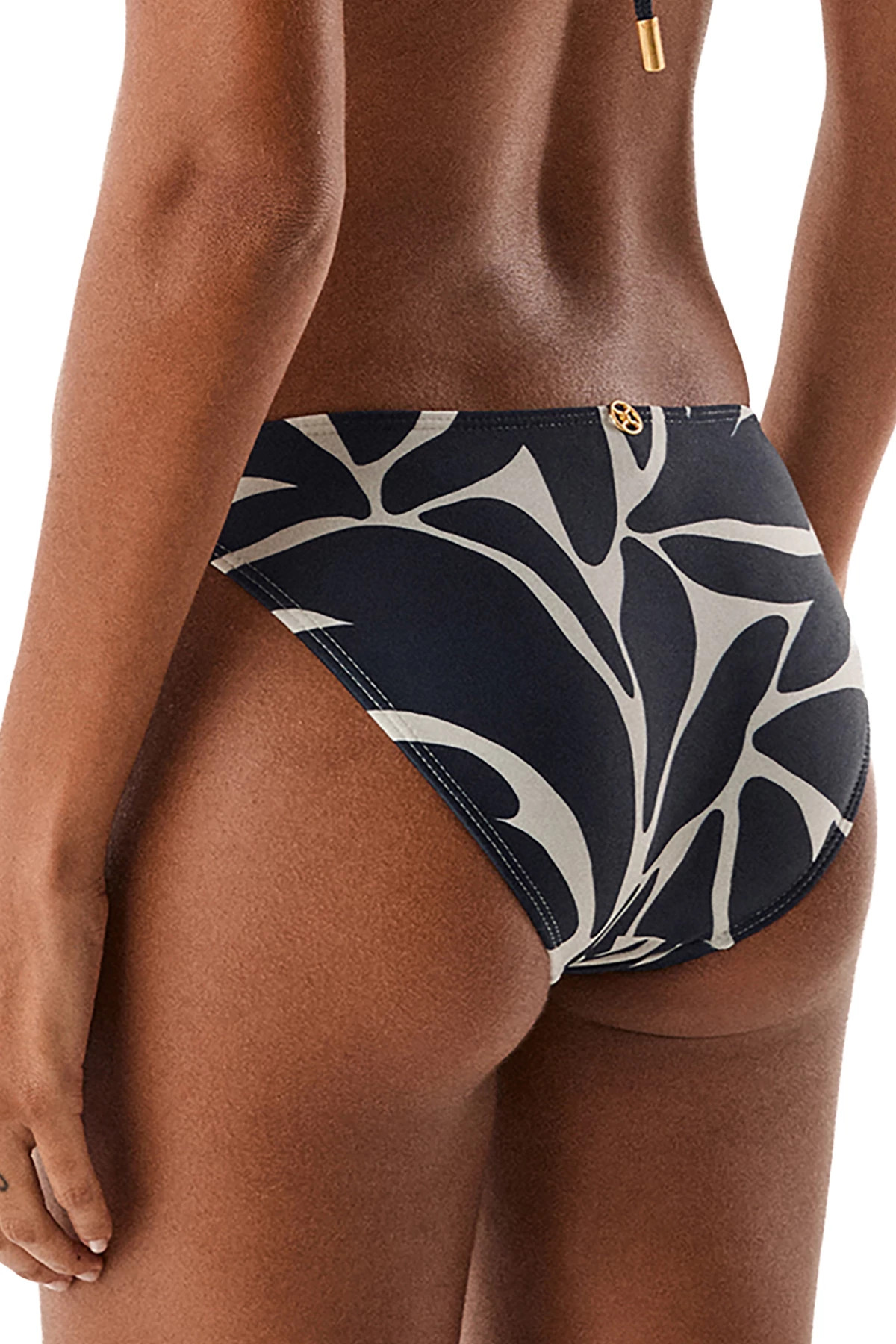 LEAFSCAPE BLUE Leaf Print Hipster Bikini Bottom image number 2