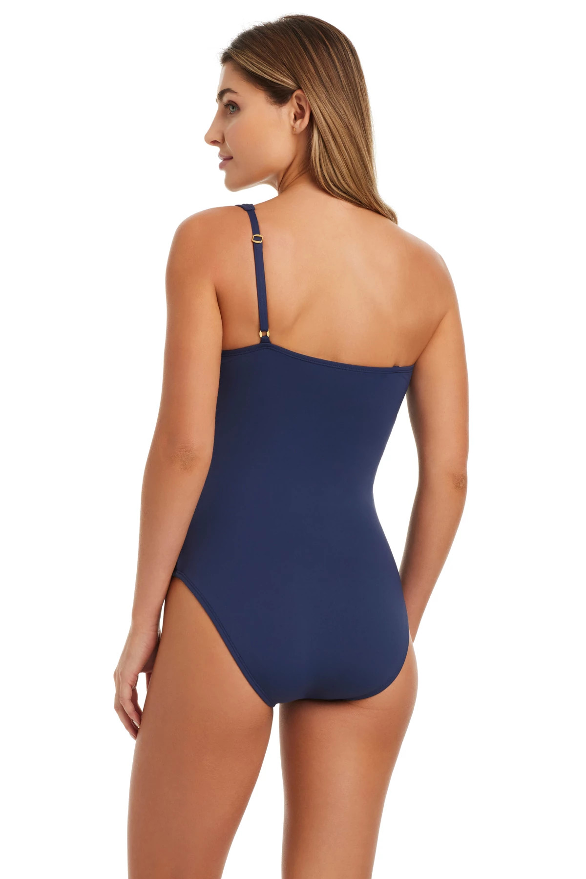 MIDNIGHT Asymmetrical Side Knot One Piece Swimsuit image number 4