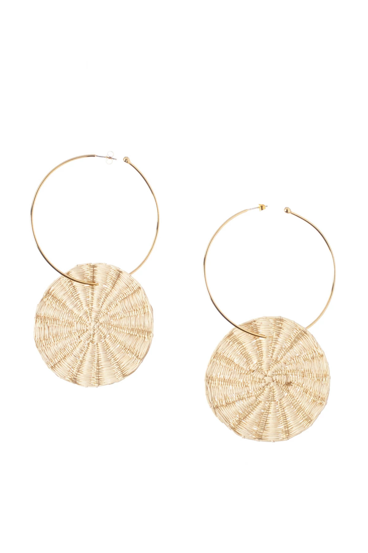 BEIGE Xue Gold Plated Hoop Earrings image number 1