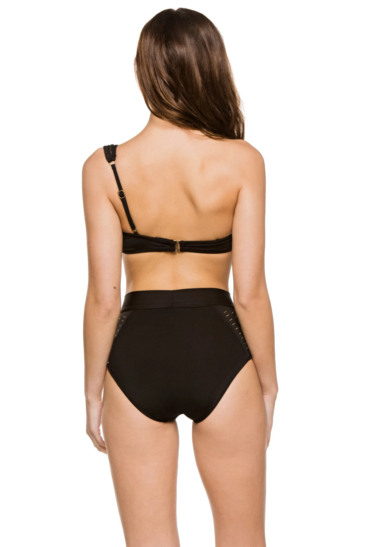 BLACK Cutout Asymmetrical Bikini Top image number 2
