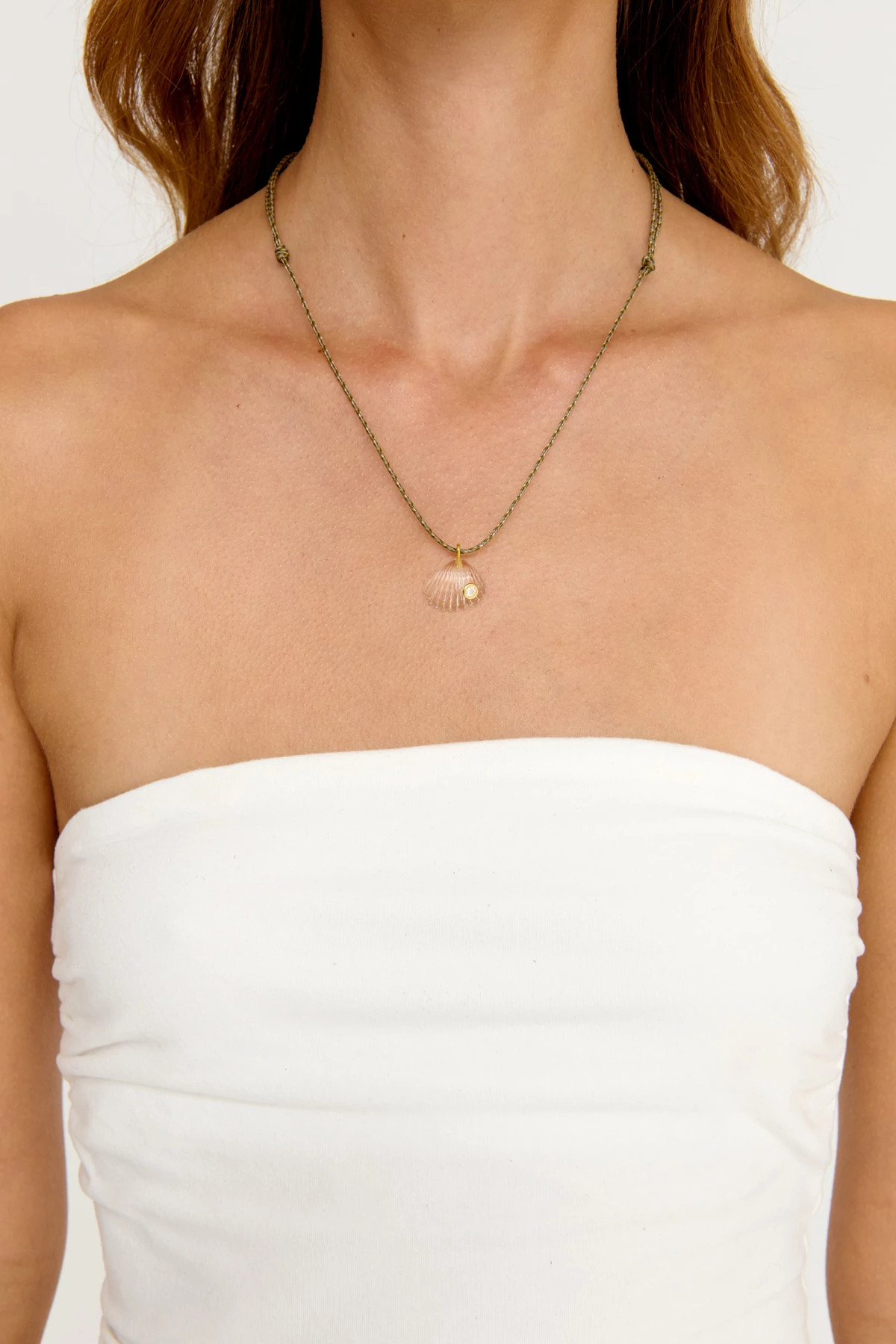 GREEN Sora Shell Necklace image number 3