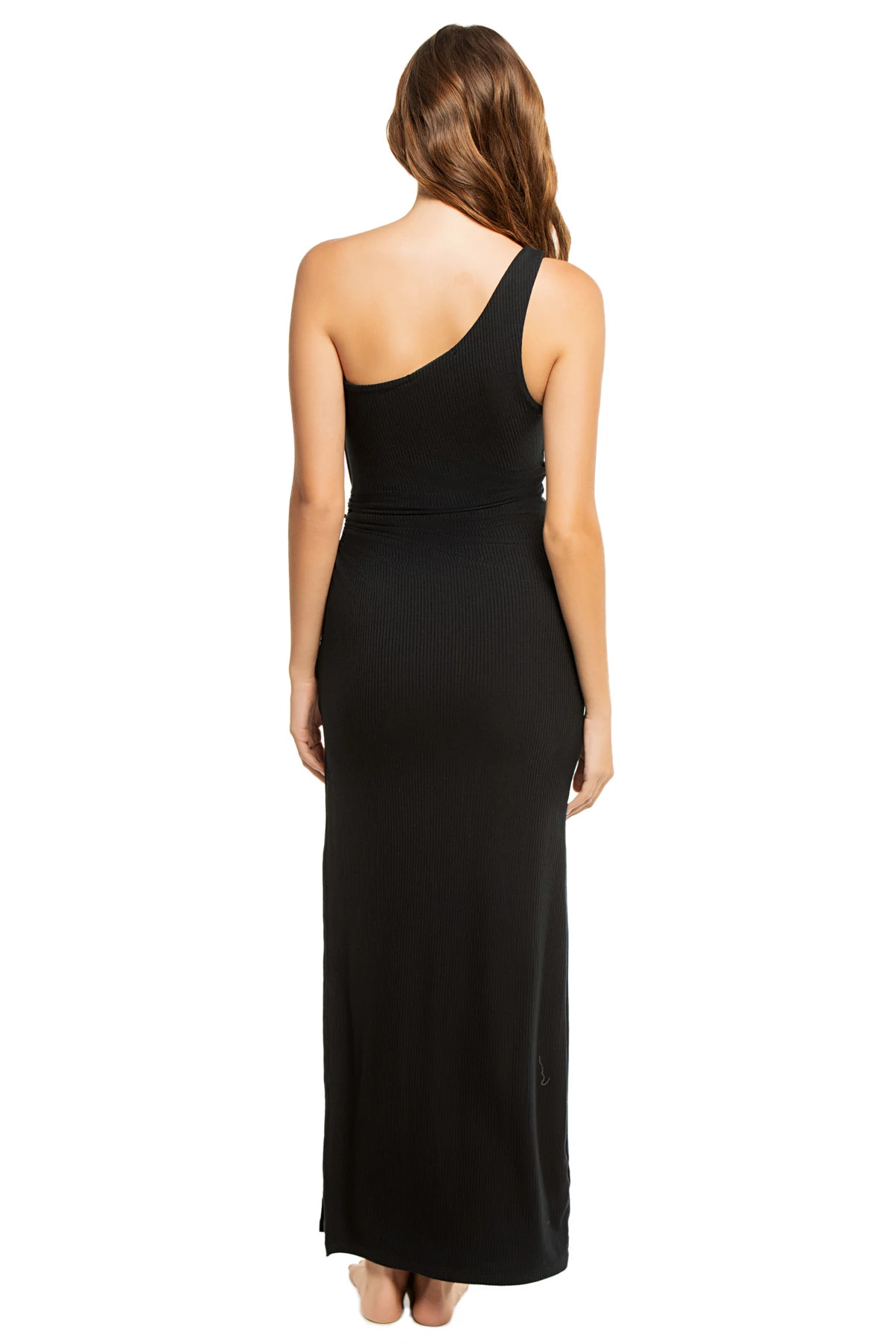 BLACK Wide Rib Every Curve Maxi Dress image number 2