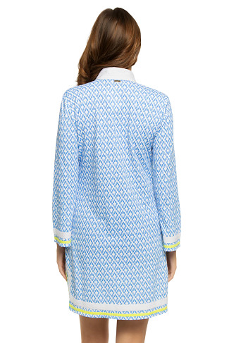 BLUE Pique Long Sleeve Tunic