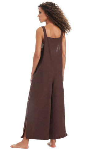 ESPRESSO Tie Front Beach Overalls