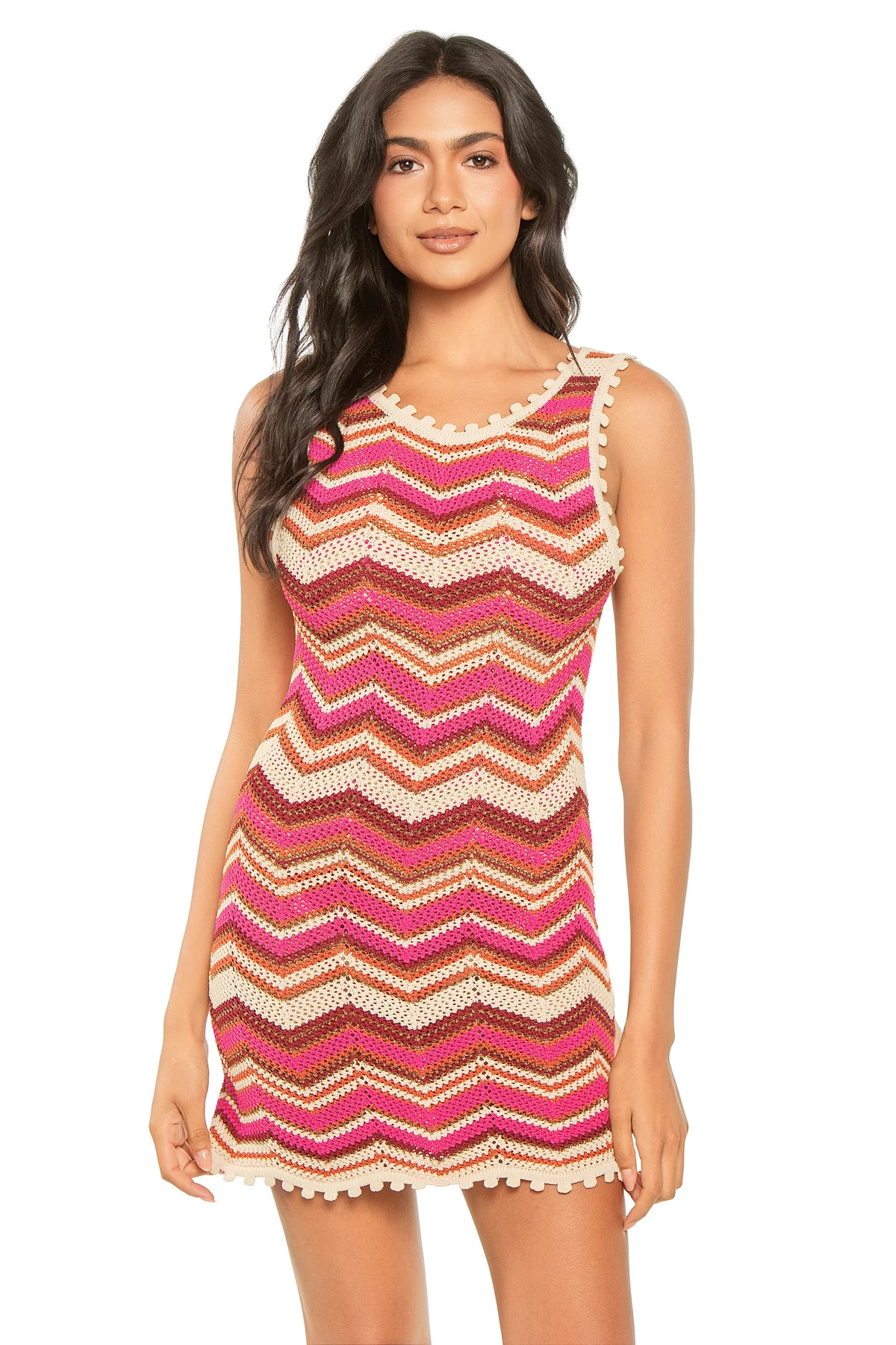 BERRY Alba Chevron Crochet Mini Cover Dress image number 1