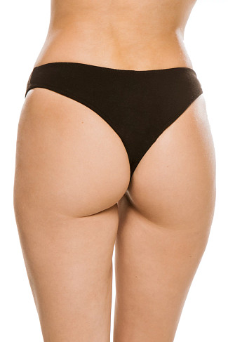 BLACK Enzo Terry Brazilian Bikini Bottom